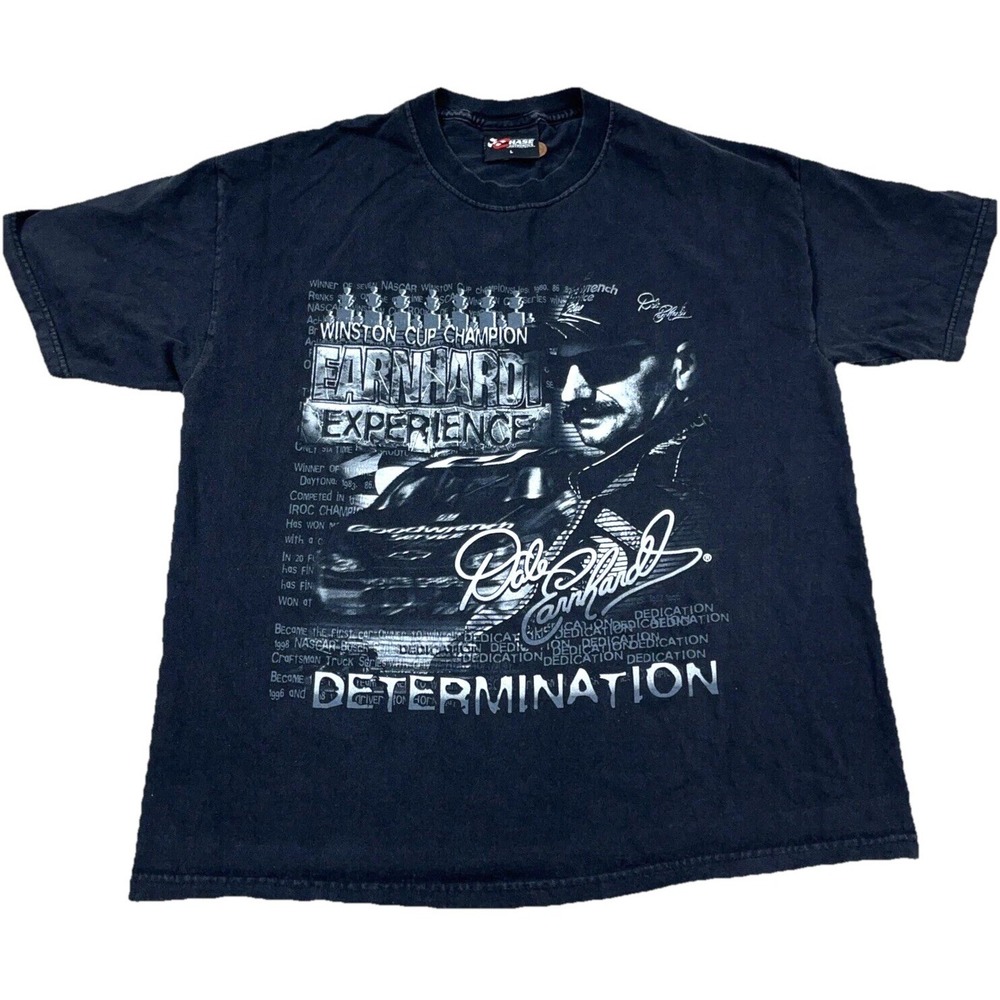 Vintage Dale Earnhardt Shirt Men Large Black Tee 90s Senior‎ NASCAR Y2K Adult